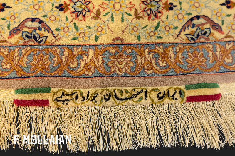 Tappeto Semi-Antico Persiano Figurativo Isfahan Trama Seta n°:29488046